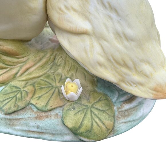 Vtg Homco Masterpiece Porcelain Ducklings Lilypad Signed by Mizuno 1982 Easter S - Picture 8 of 11